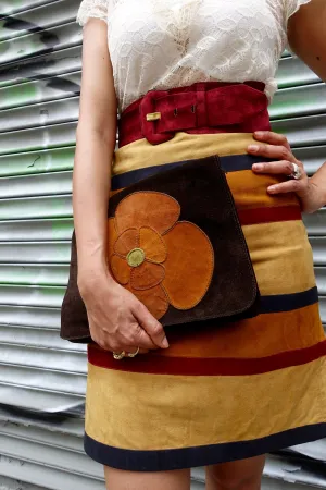 1970's Suede Appliqué Clutch Bag - SOLD