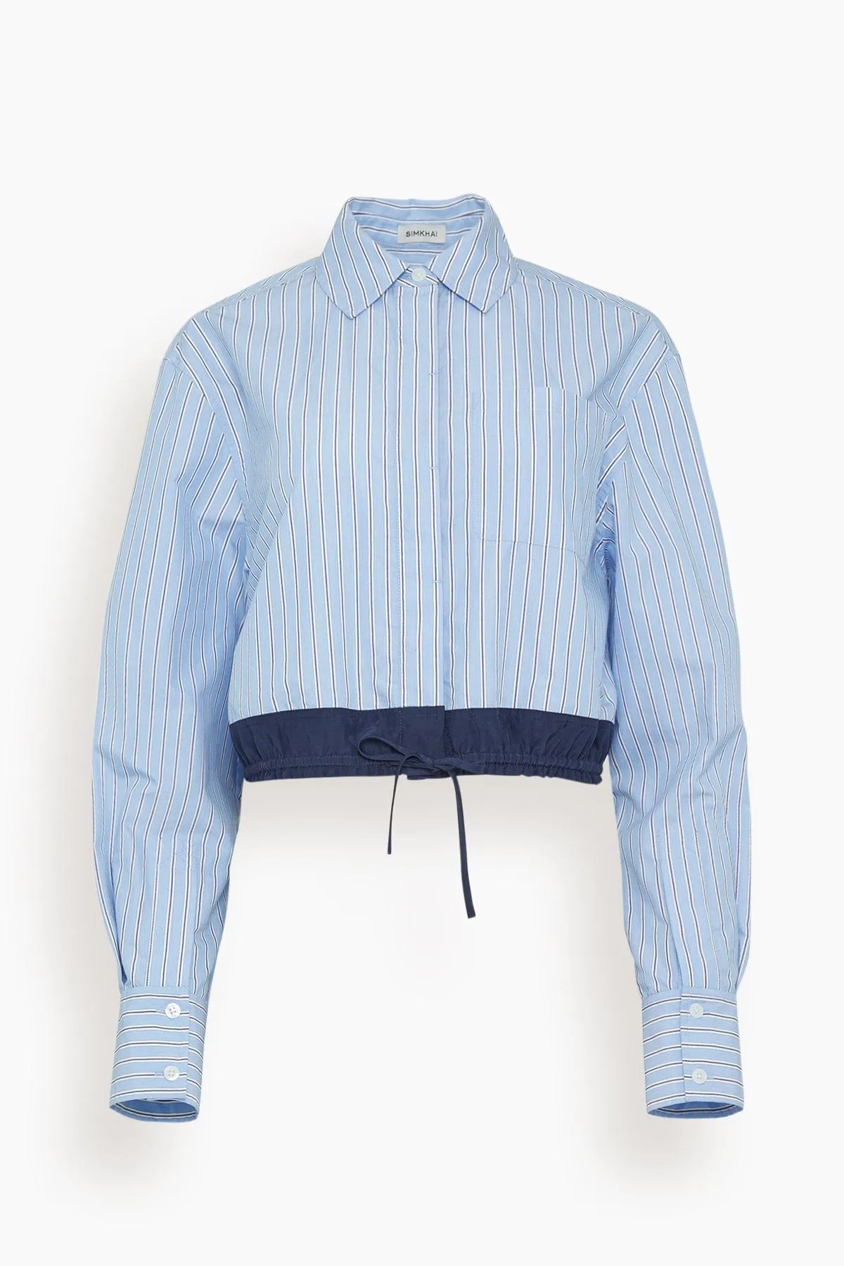 Adryck Long Sleeve Shirt in Harbor Blue Stripe