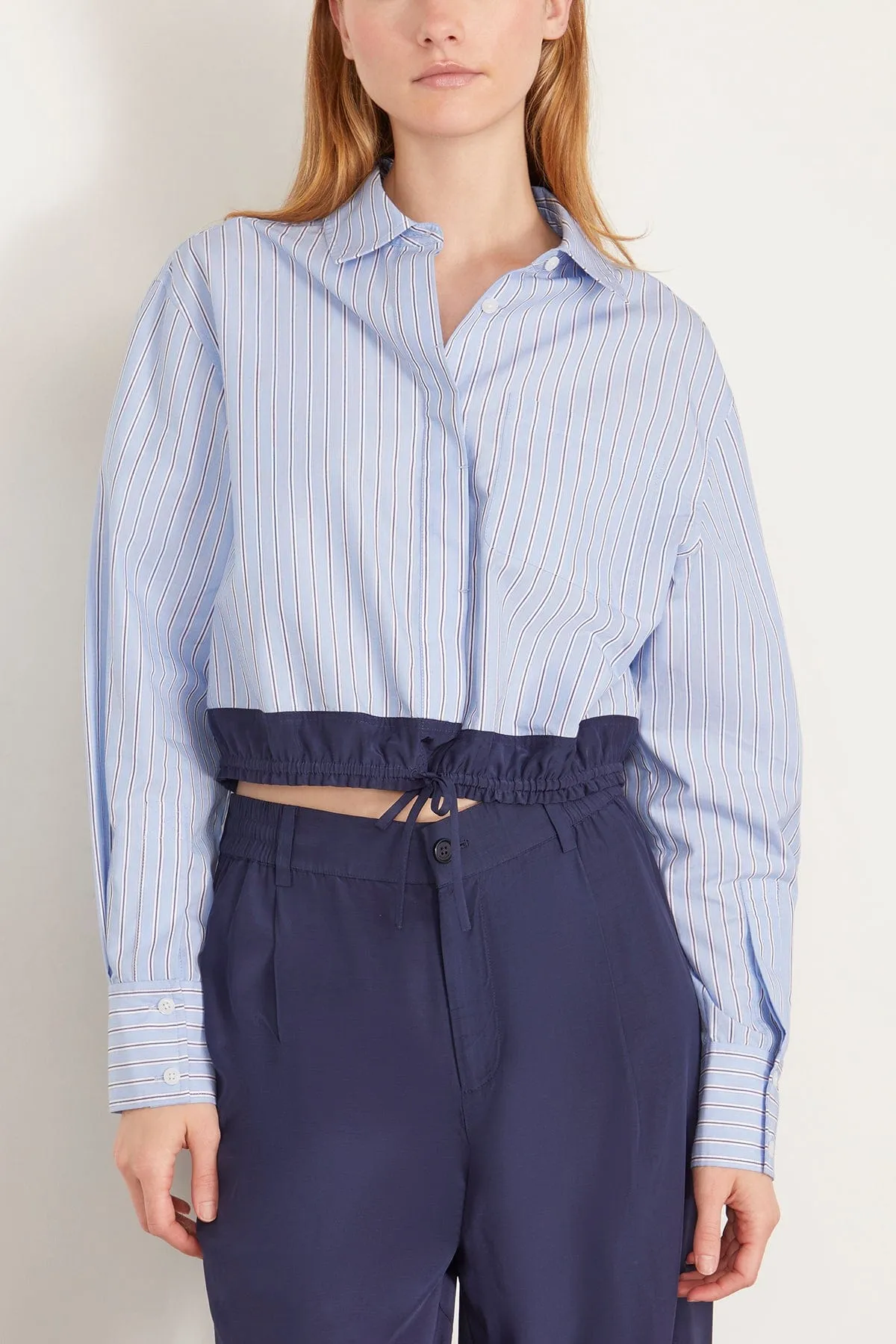 Adryck Long Sleeve Shirt in Harbor Blue Stripe