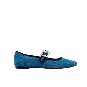 Bibi Lou Adina Ballerina Flats in Denim