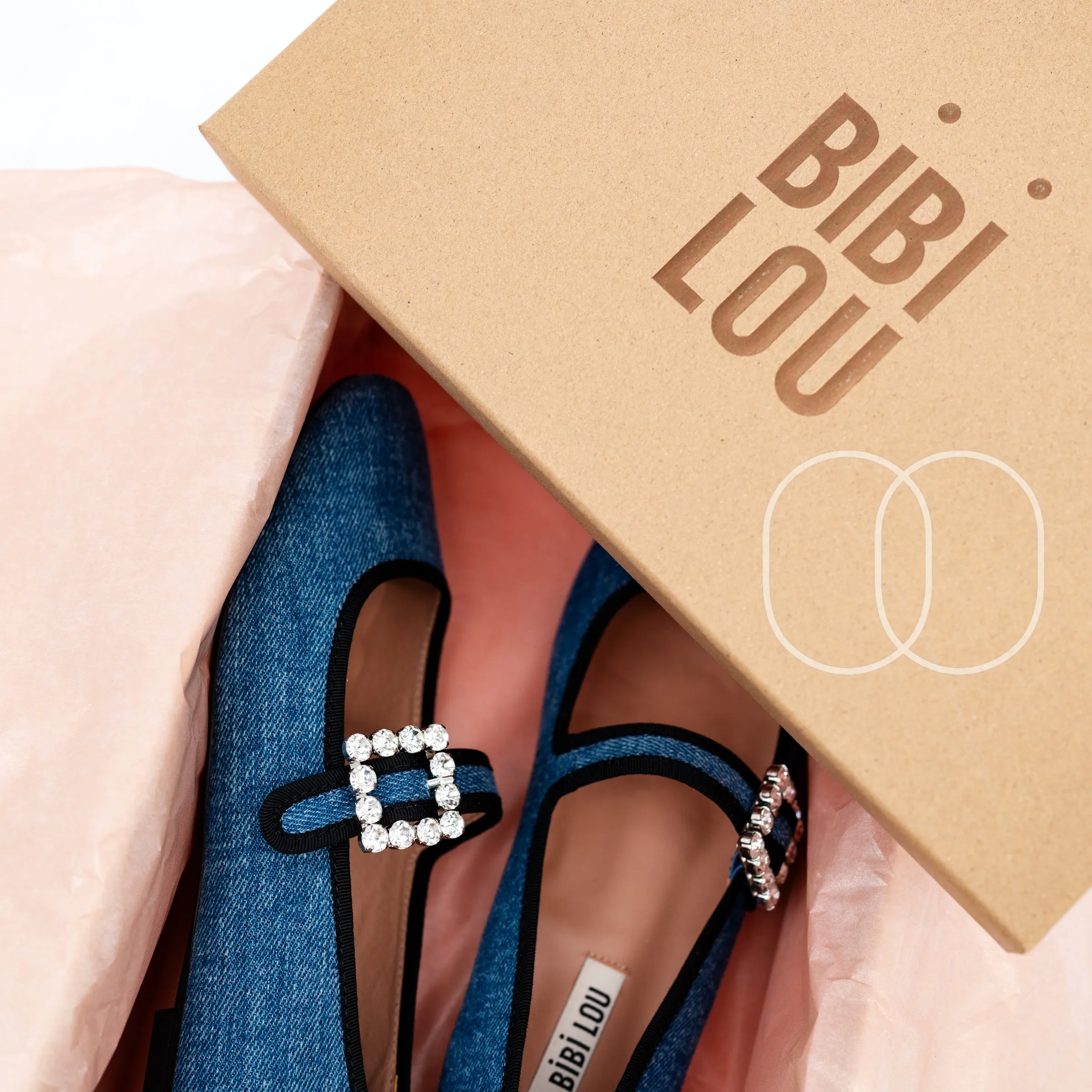 Bibi Lou Adina Ballerina Flats in Denim