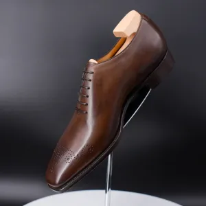 Brown Leather Drystan Wholecut Oxfords - Formal Shoes - SS23