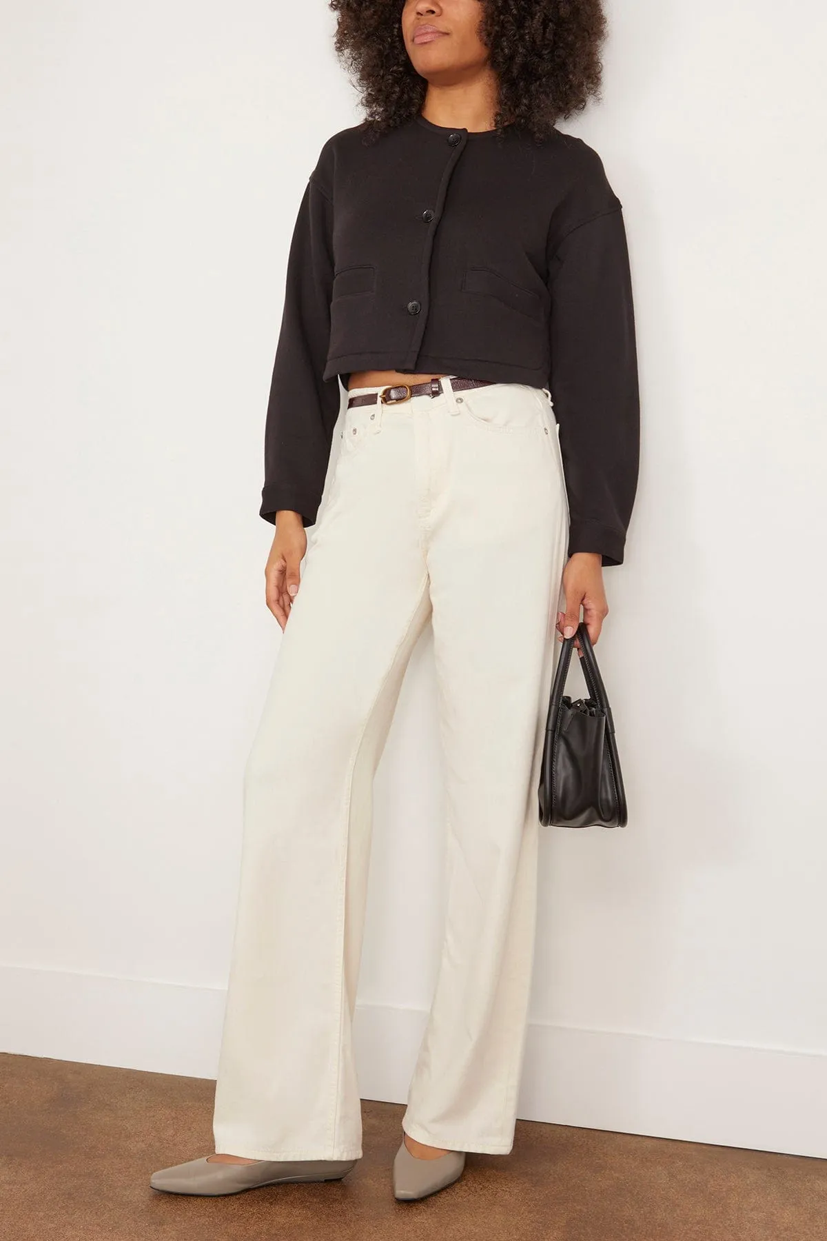 Ciro B Cropped Sweatshirt Jacket in Black