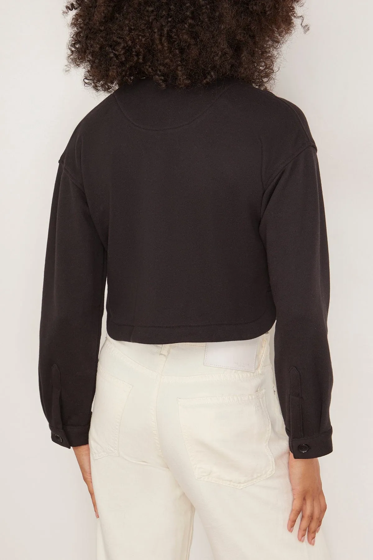 Ciro B Cropped Sweatshirt Jacket in Black