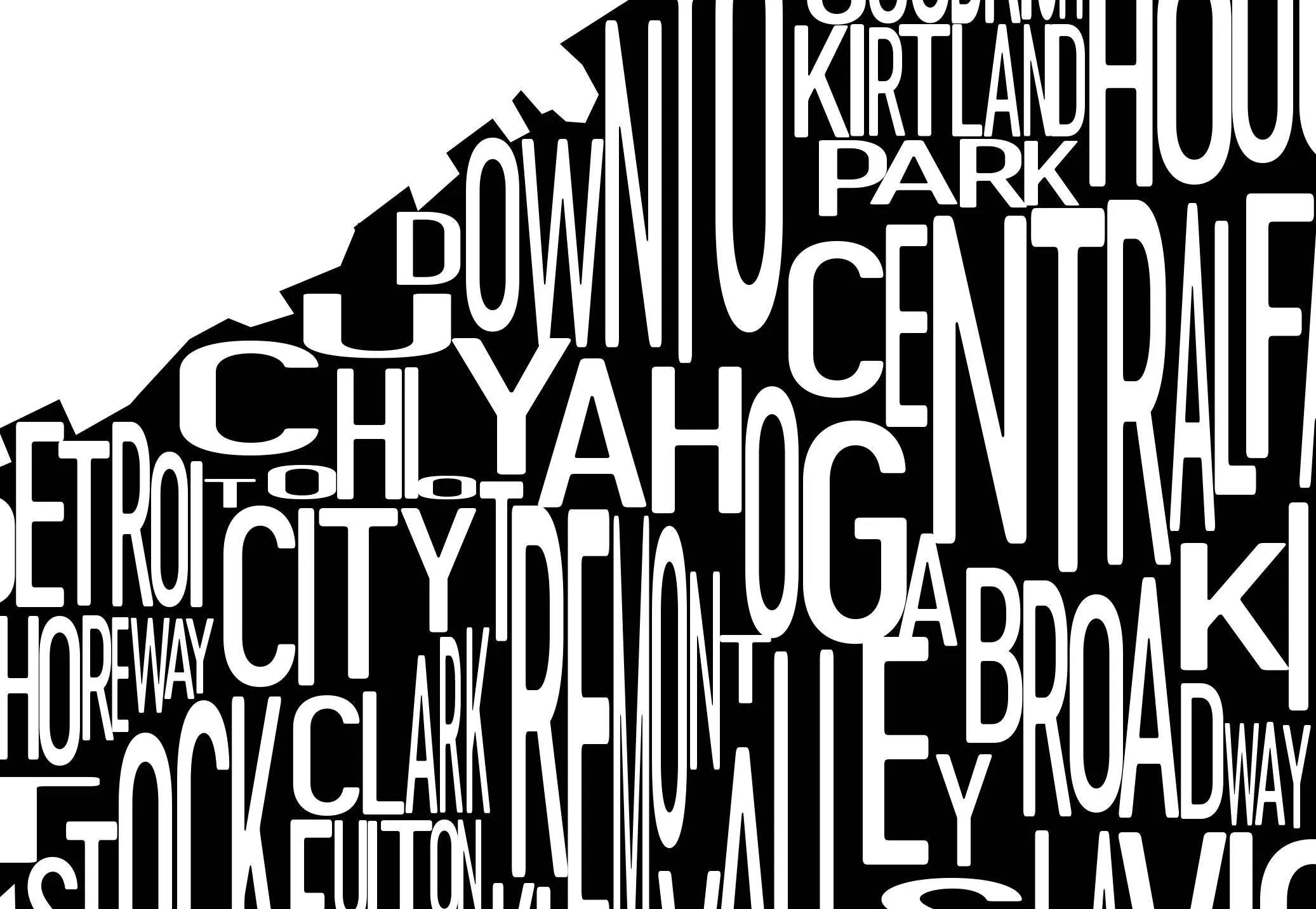 Cleveland Neighborhood Typography Prints – Modern Map Art