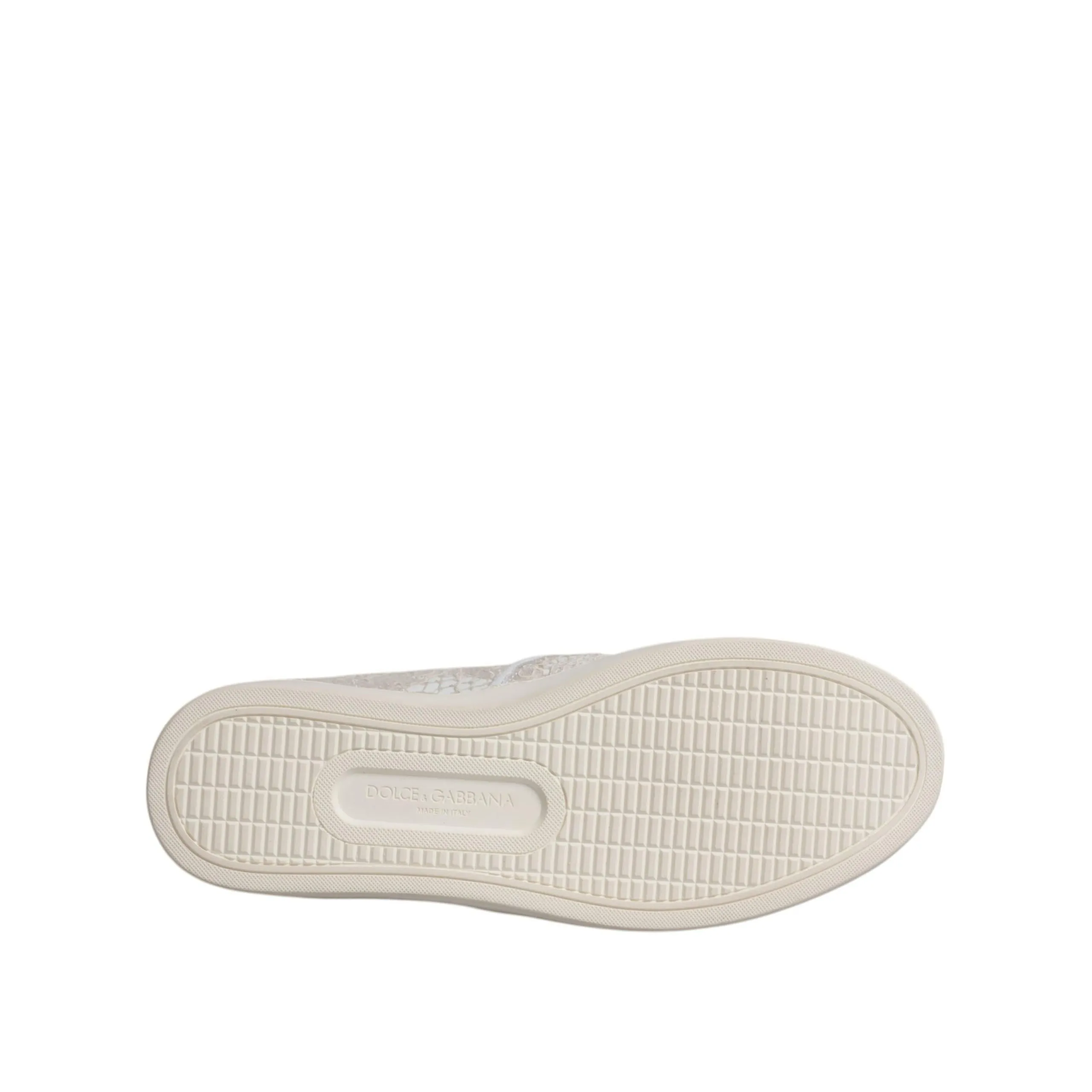 Dolce & Gabbana White Floral Lace Slip On Loafers Shoes