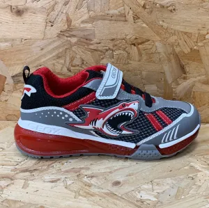 Geox Kids Light Up Shark Trainers - Grey / Black