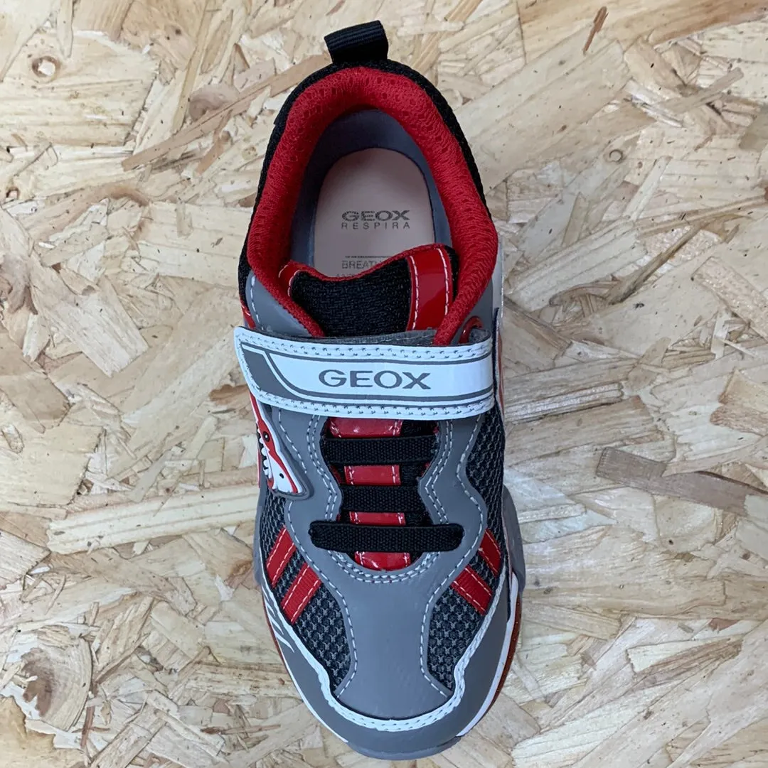 Geox Kids Light Up Shark Trainers - Grey / Black