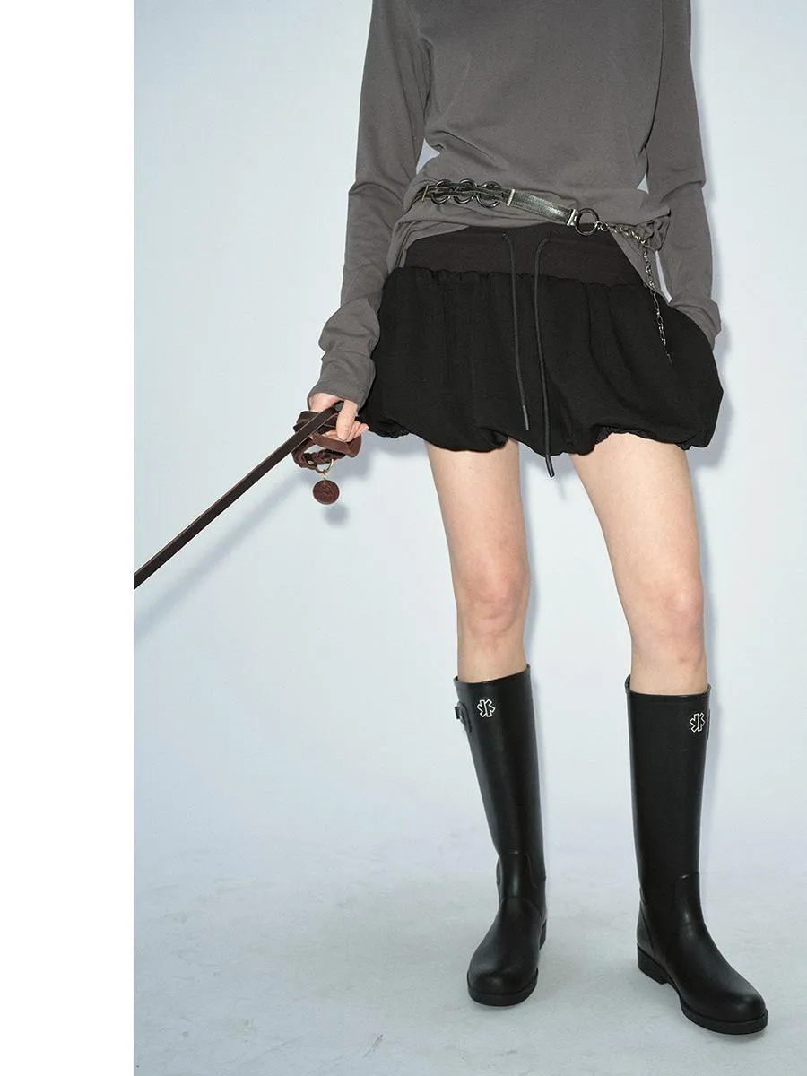 High Waist Bubble Mini Skirt
