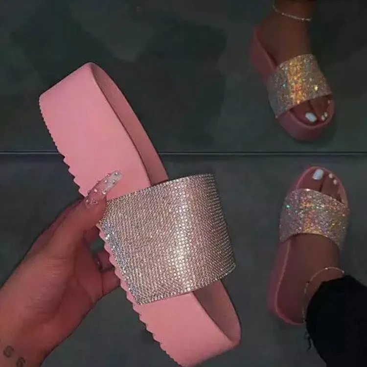 Hot selling shiny slippers ST0073