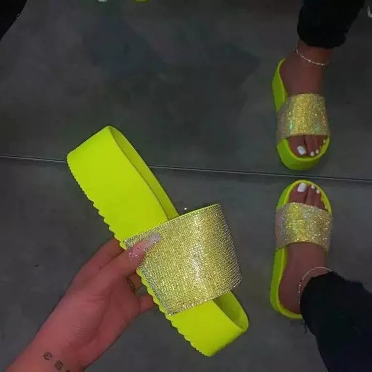 Hot selling shiny slippers ST0073