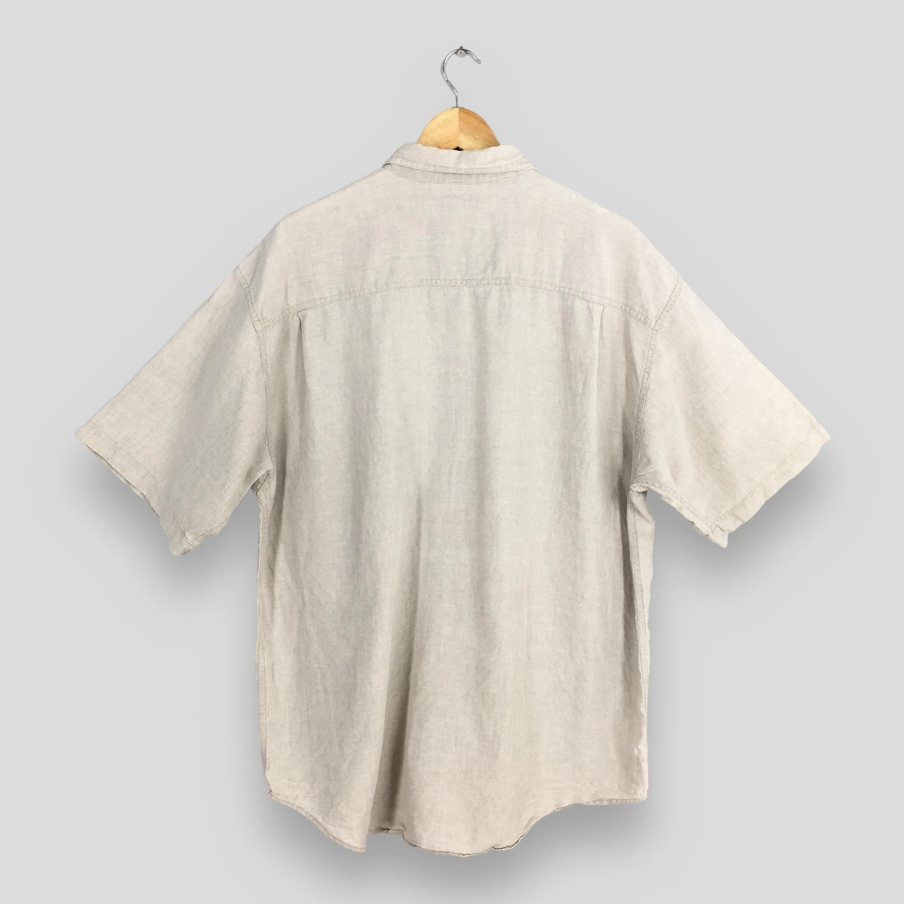 LL Bean Plain Linen Shirt Large