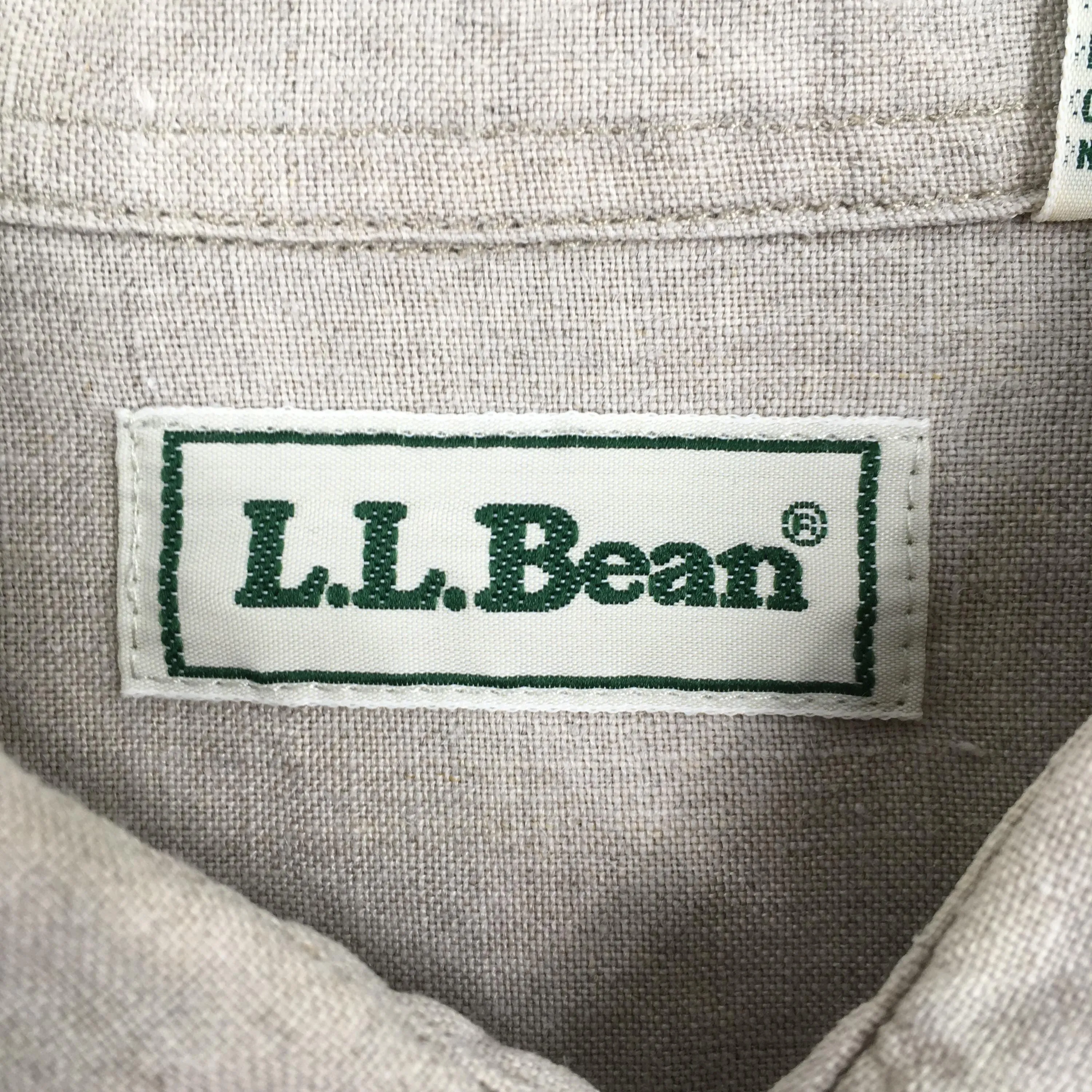 LL Bean Plain Linen Shirt Large