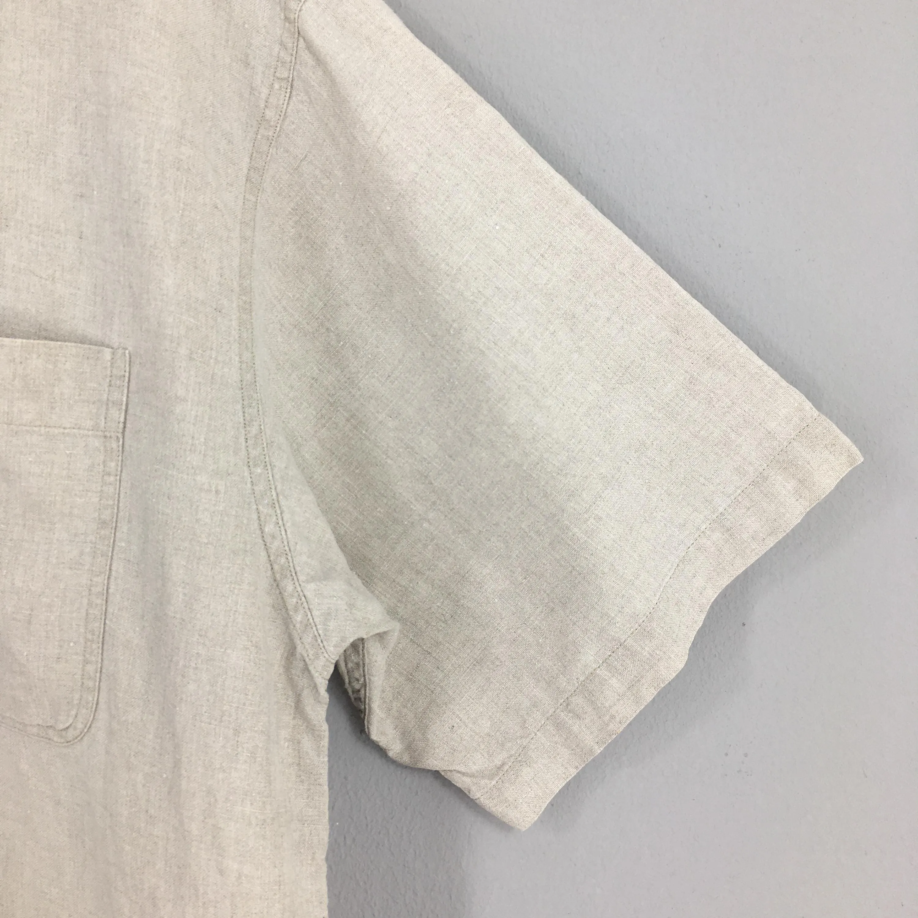 LL Bean Plain Linen Shirt Large