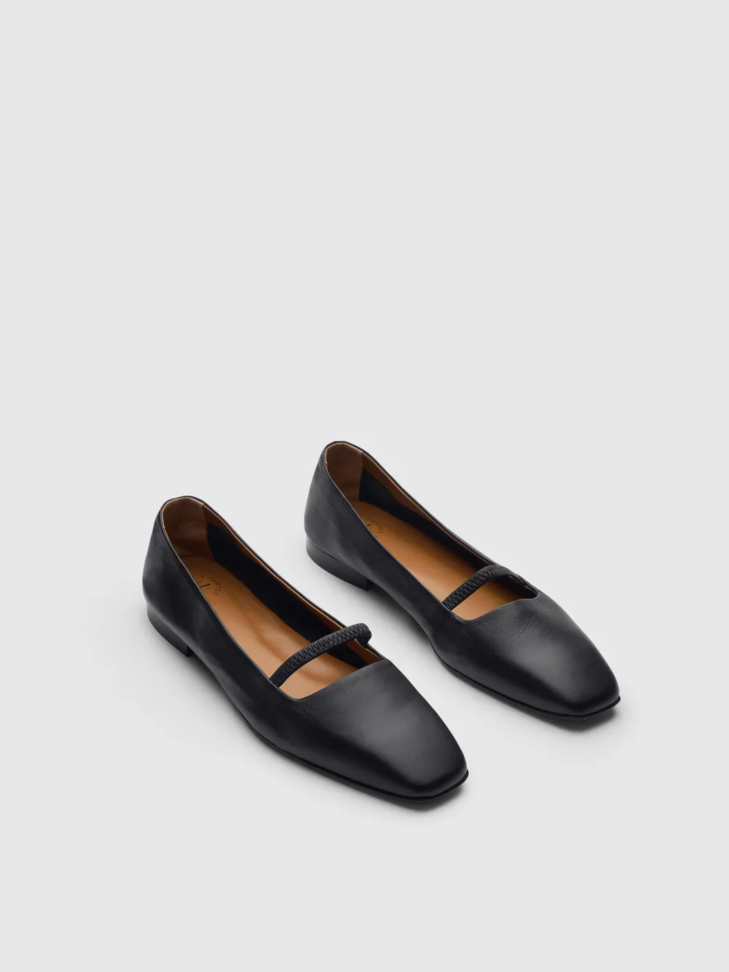 Loria Black Nappa Ballet flats