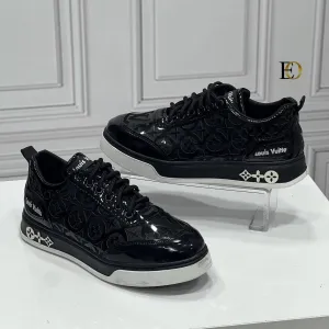 LV shiny black shoes