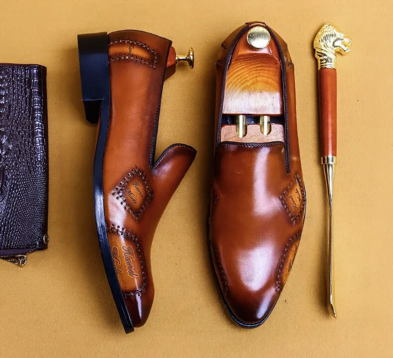Men Loafer Genuine Leather Men Dress Shoes Designer Formal Shoes