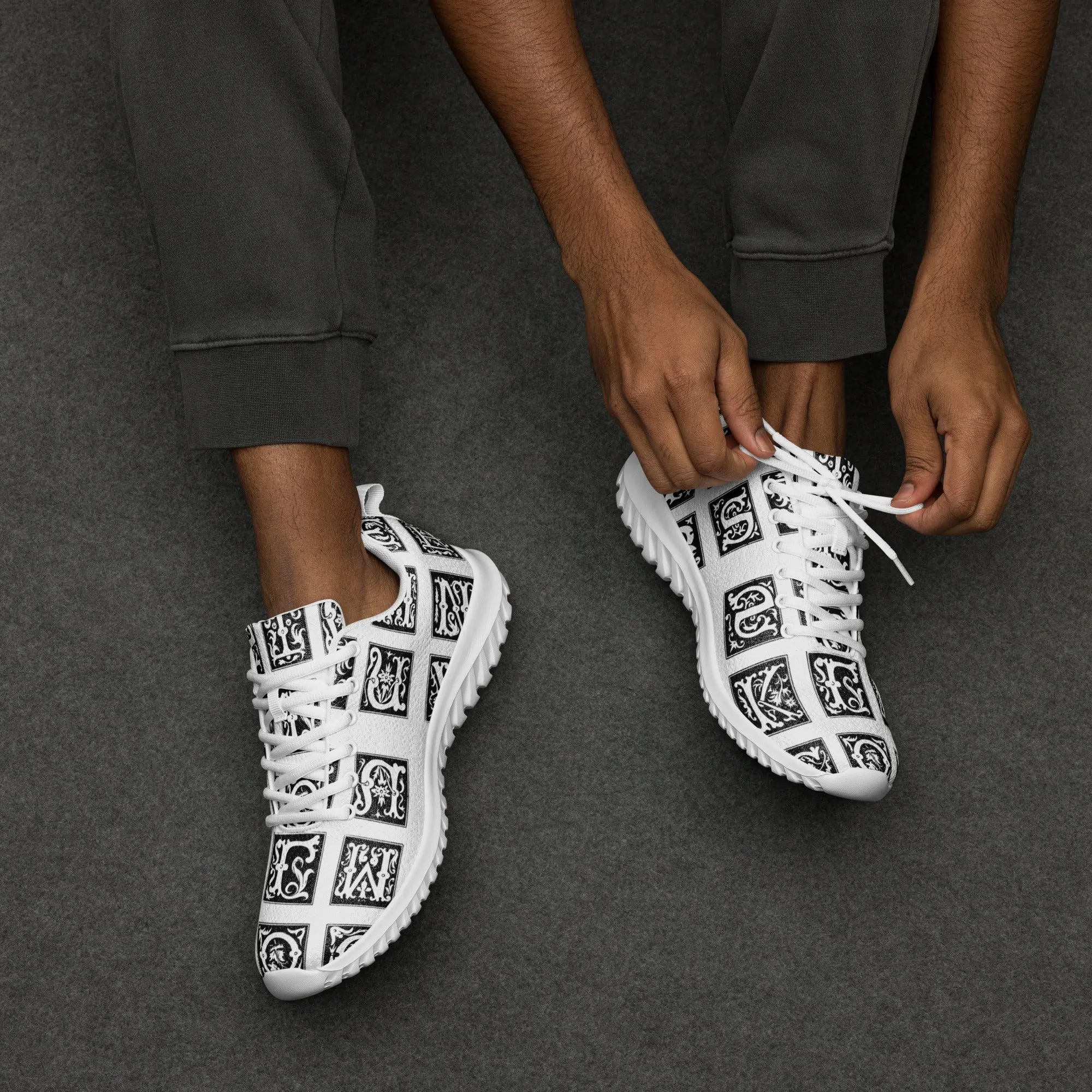 Men’s athletic shoes in the colors of nature - Black and White Warbler