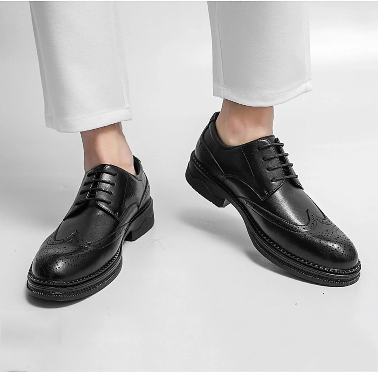 Mens Classic Oxfords Dress Shoes Formal Business Stylish Brogues Derby Lace Up Shoes for Men