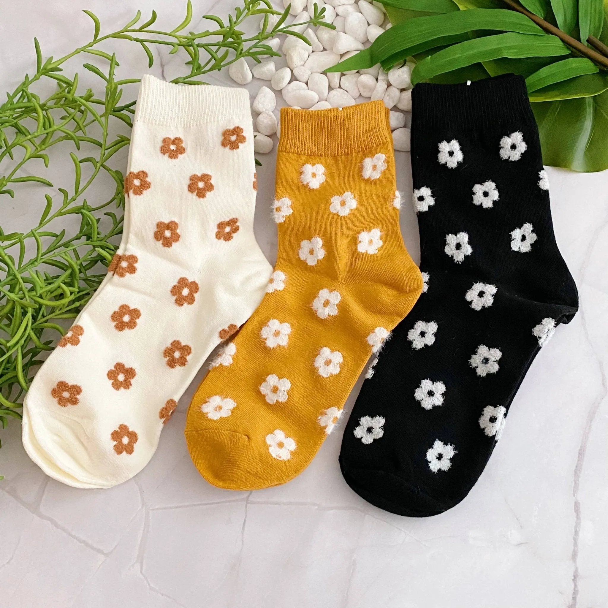 Mini Daisy Happiness Socks - Orange