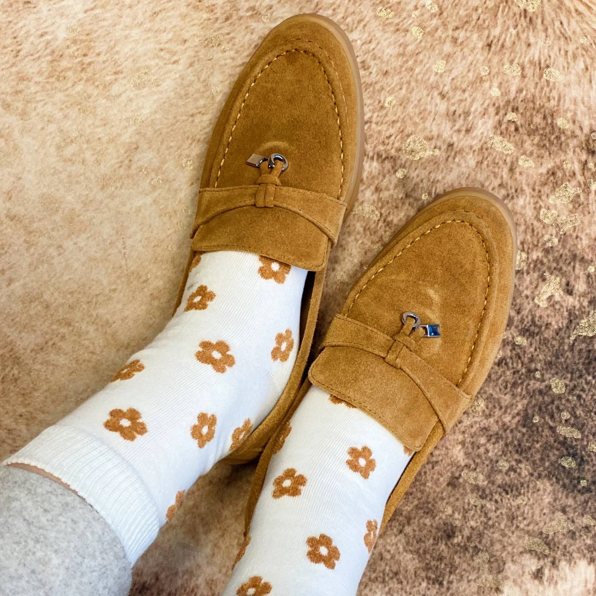 Mini Daisy Happiness Socks - Orange