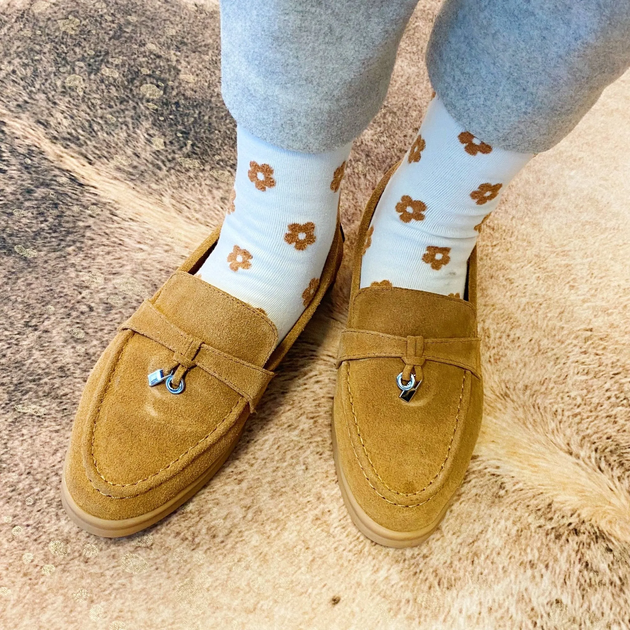 Mini Daisy Happiness Socks - Orange