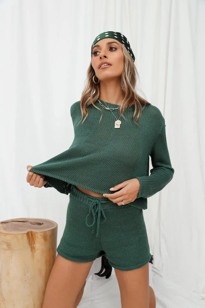 Niagara Falls Knit Set Forest Green