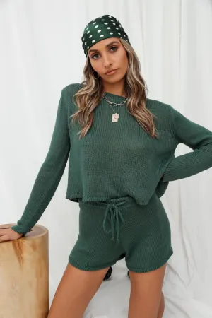 Niagara Falls Knit Set Forest Green