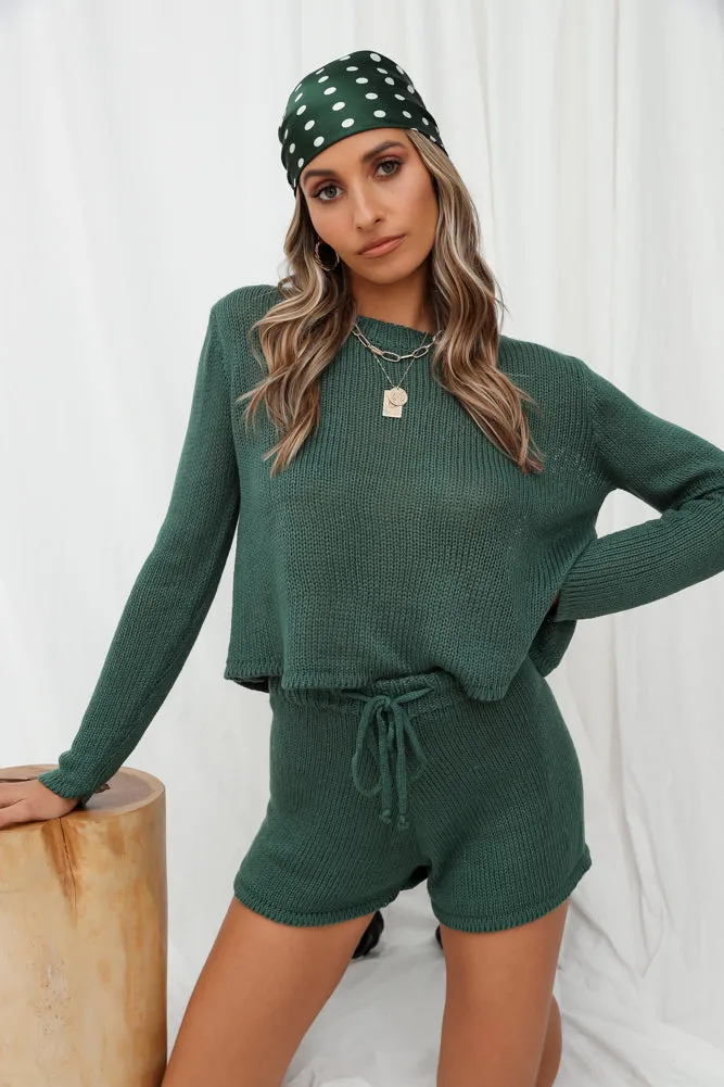 Niagara Falls Knit Set Forest Green
