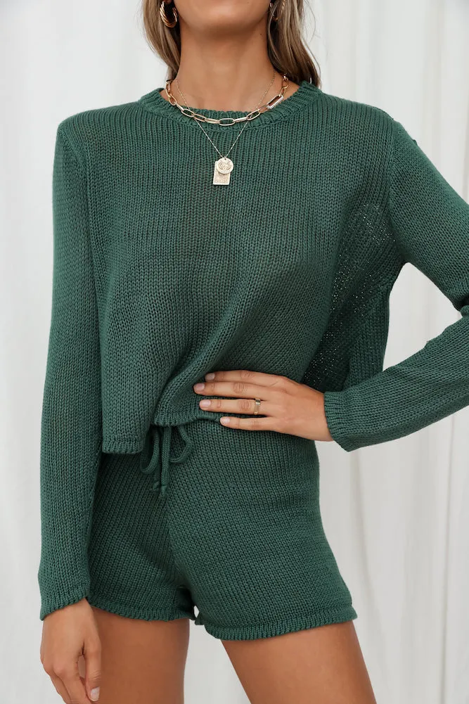 Niagara Falls Knit Set Forest Green