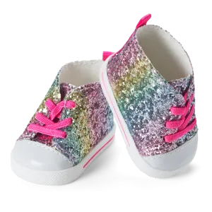 Rainbow Glitter High Tops for 18-inch Dolls