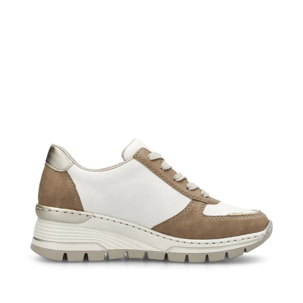 Rieker Ladies Leopard Trim Wedge Heel Sneaker