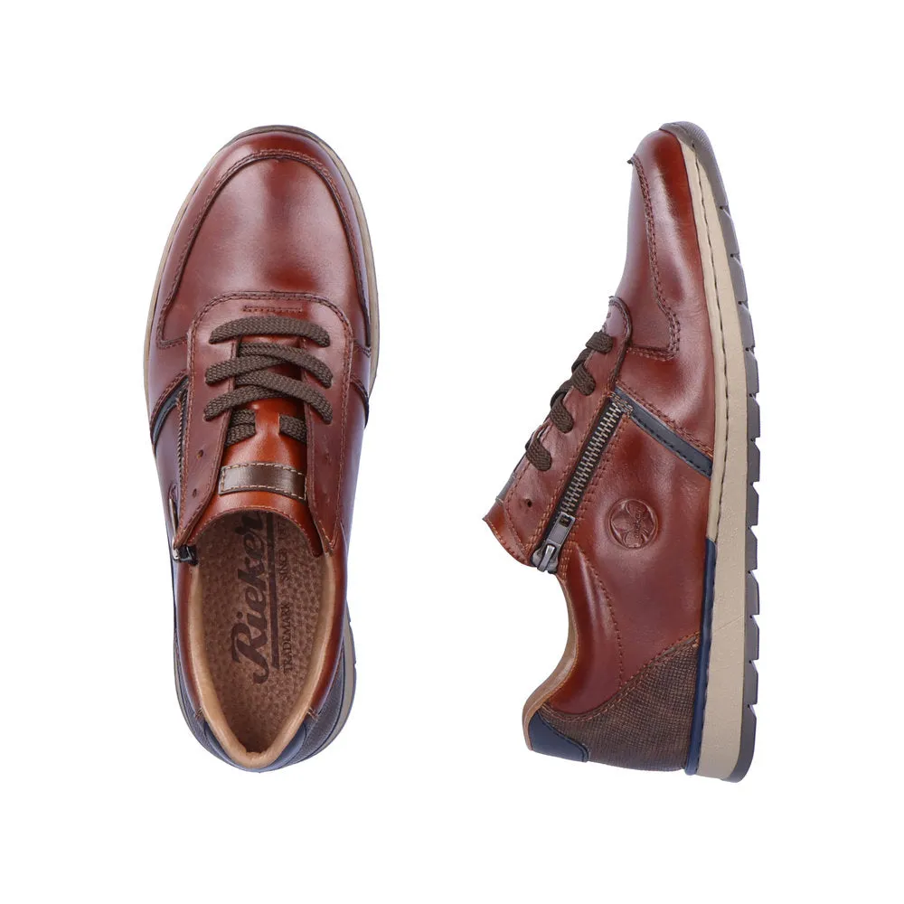 Rieker Men's Zip Sided Lace Up Sneaker