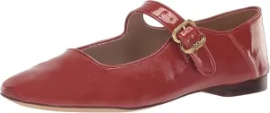 Sam Edelman Michaela Dark Auburn Rust Mary Jane Ankle Strap Squared Toe Flats