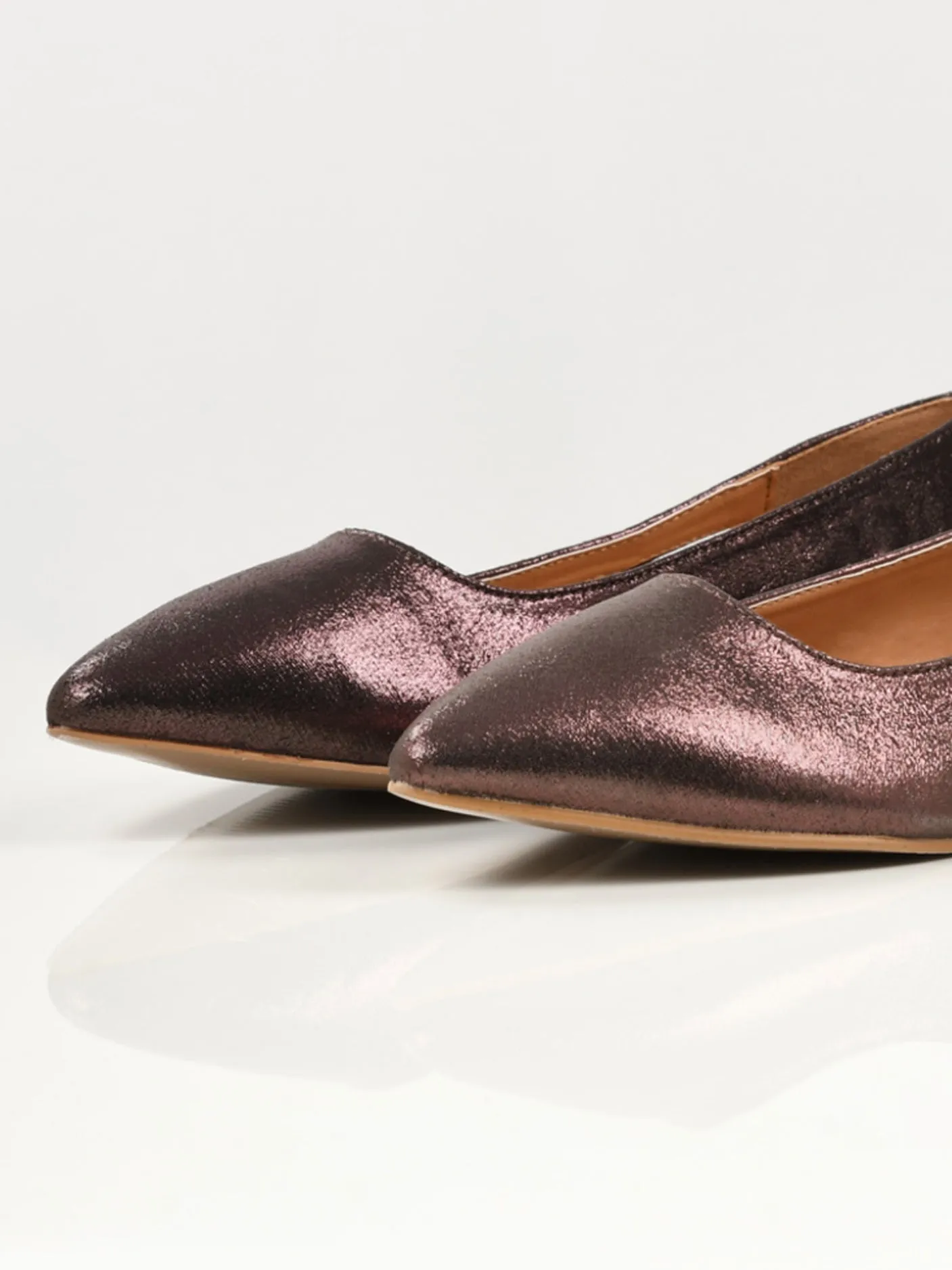 Shiny Flat Shoes - Dark Purple
