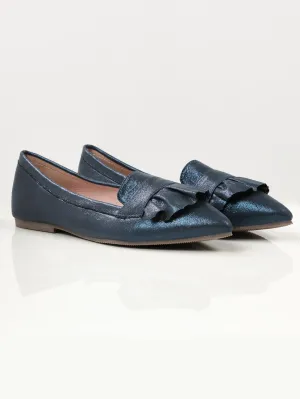Shiny Fringe Pumps - Blue Shiny Fringe Pumps - Blue