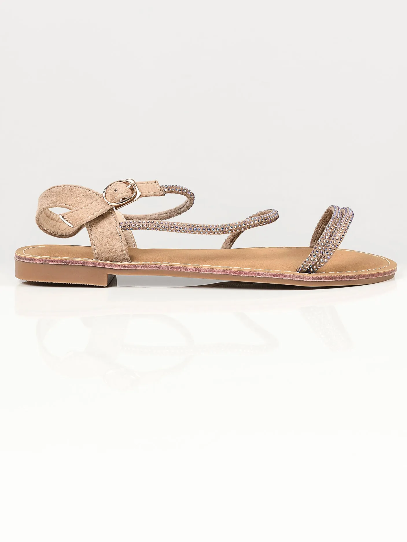Shiny Sandals -  Beige