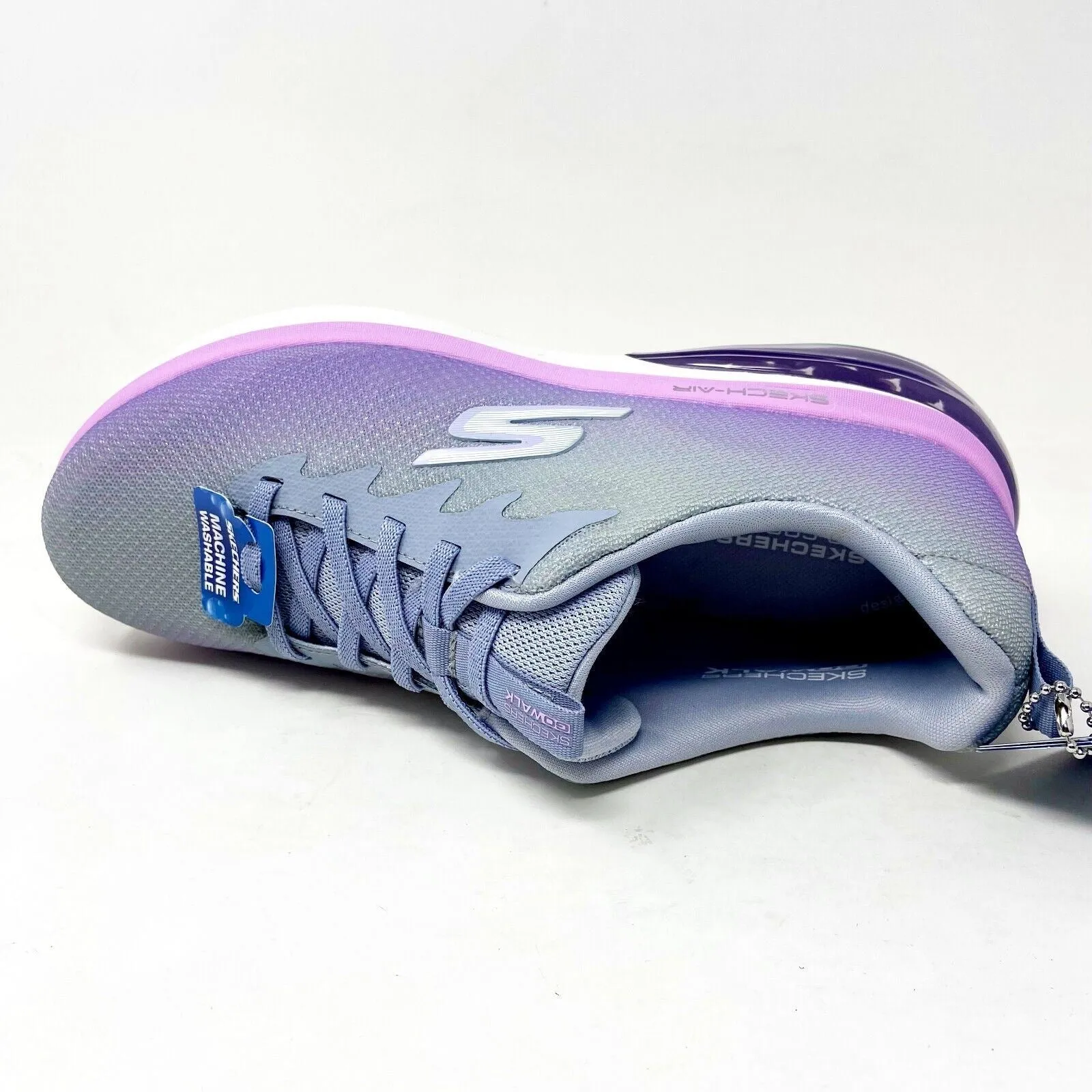 Skechers Go Walk Air 2.0 Quick Breeze Gray Lavender Womens Casual Sneakers