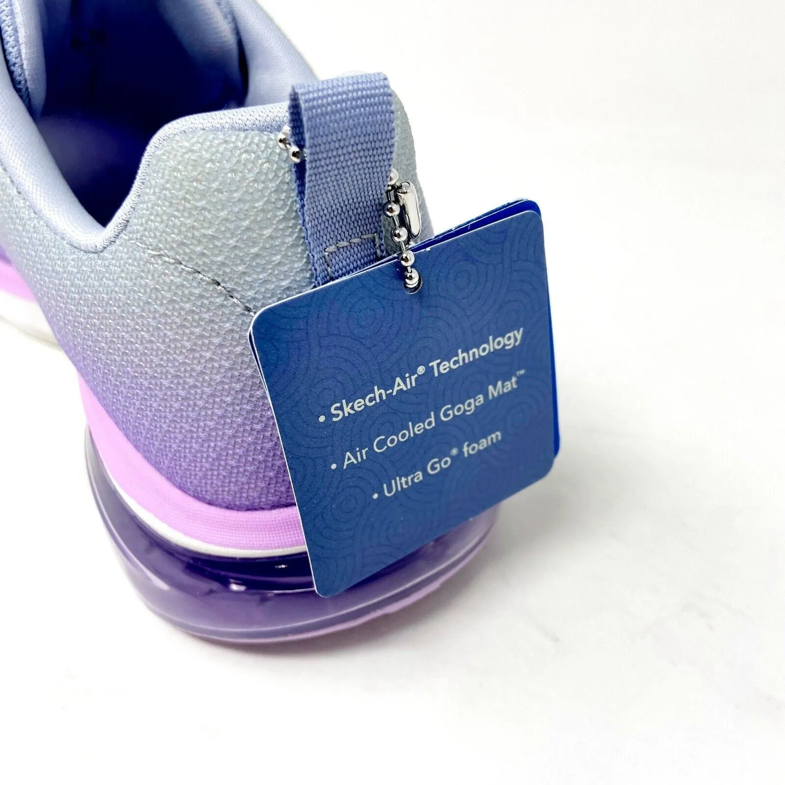 Skechers Go Walk Air 2.0 Quick Breeze Gray Lavender Womens Casual Sneakers