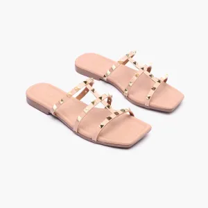 Strappy Studded Flats