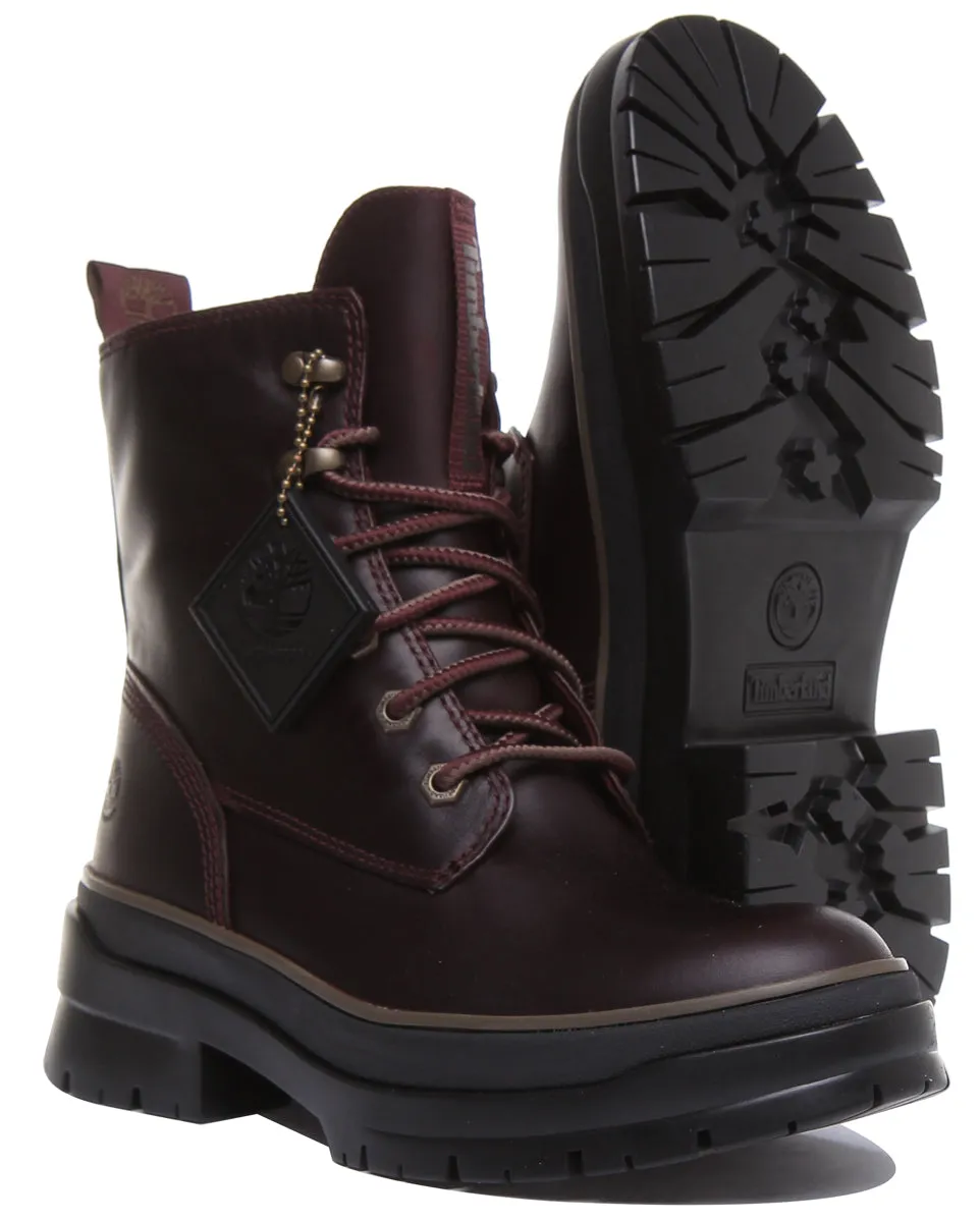 Timberland A2F7G Malynn Mid Lace Up Boot In Burgundy For Women