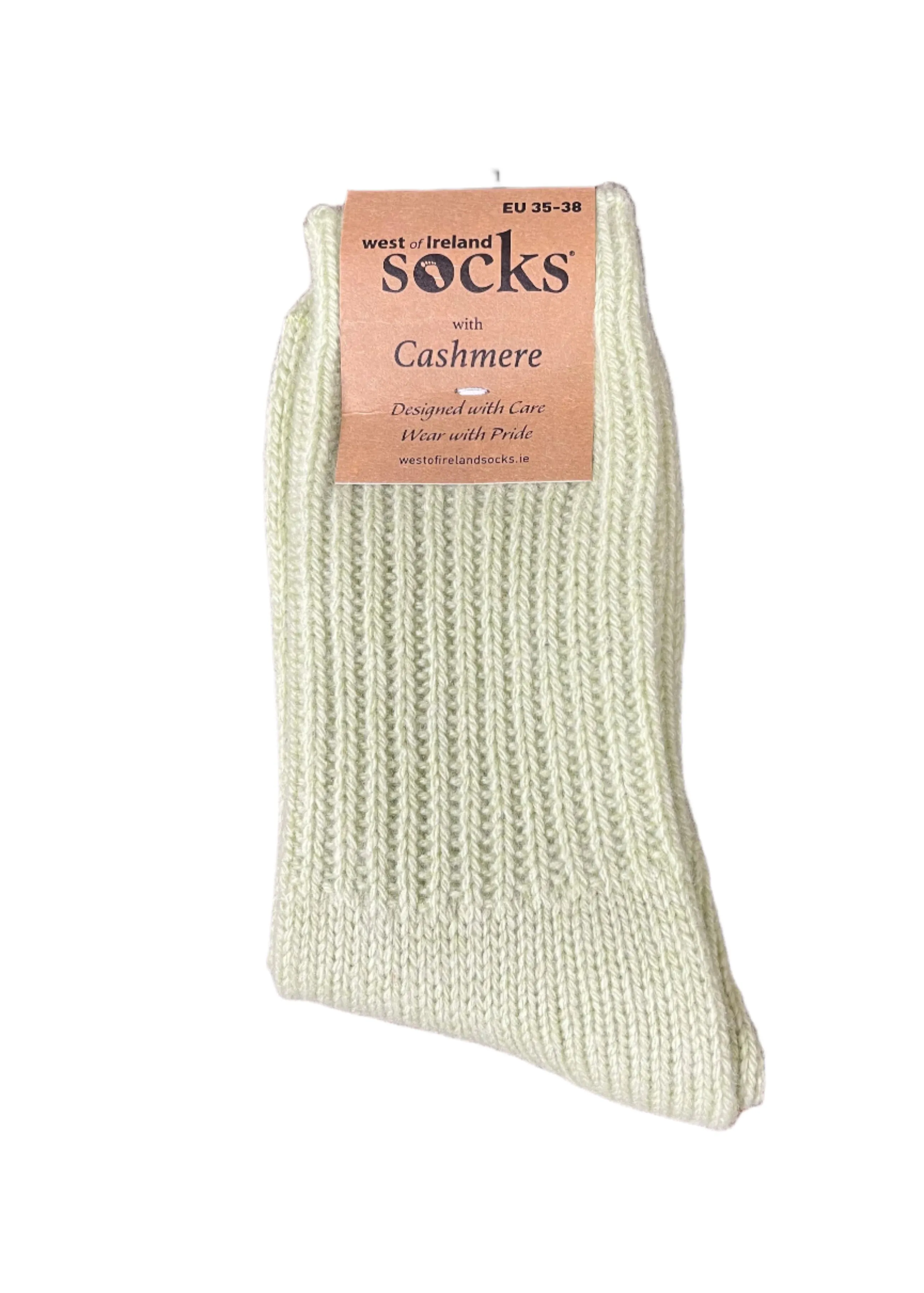 West of Ireland Cashmere Socks | Lime