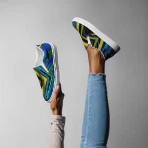 Women’s slip-on canvas shoes in the colors of nature- Jewel Beetle
