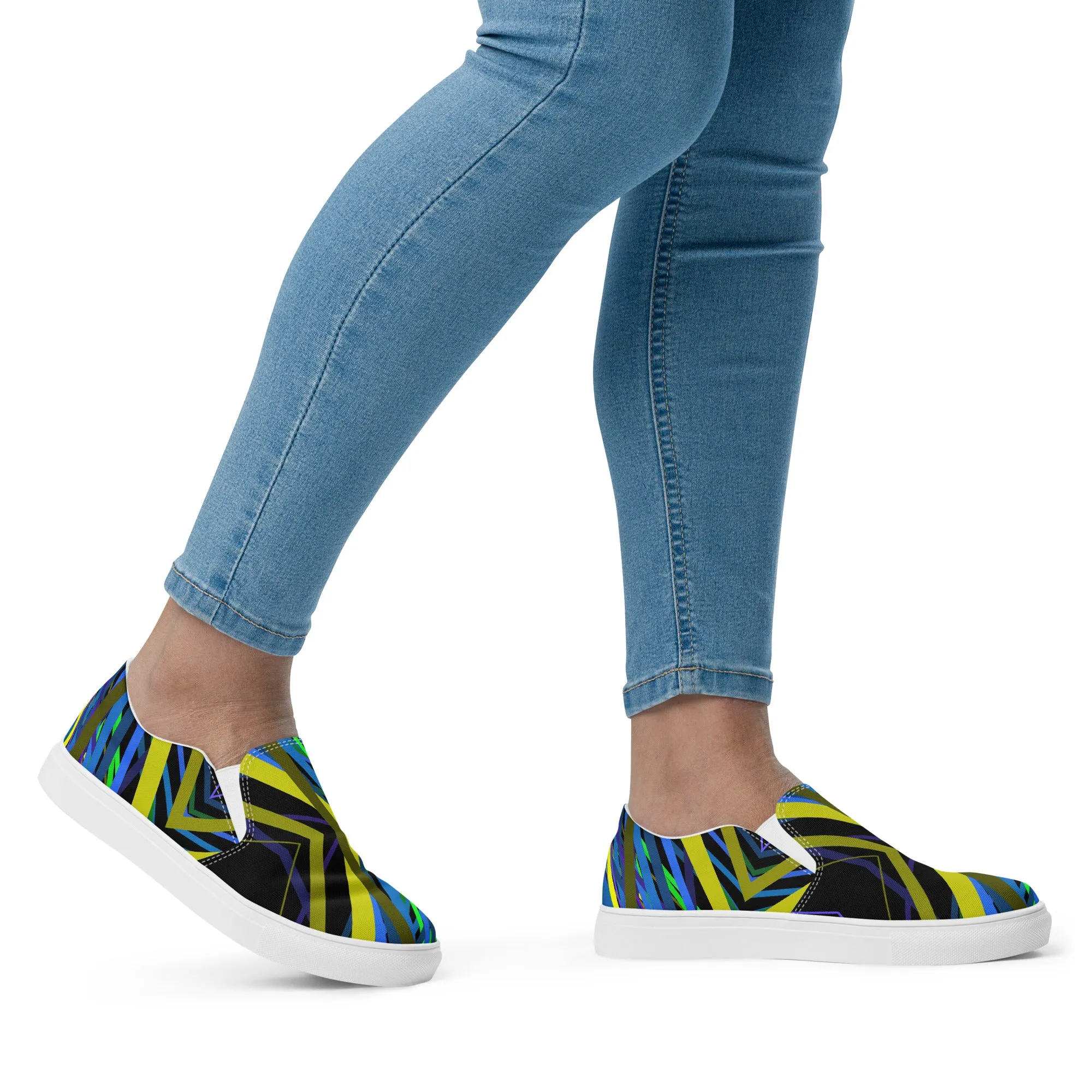 Women’s slip-on canvas shoes in the colors of nature- Jewel Beetle