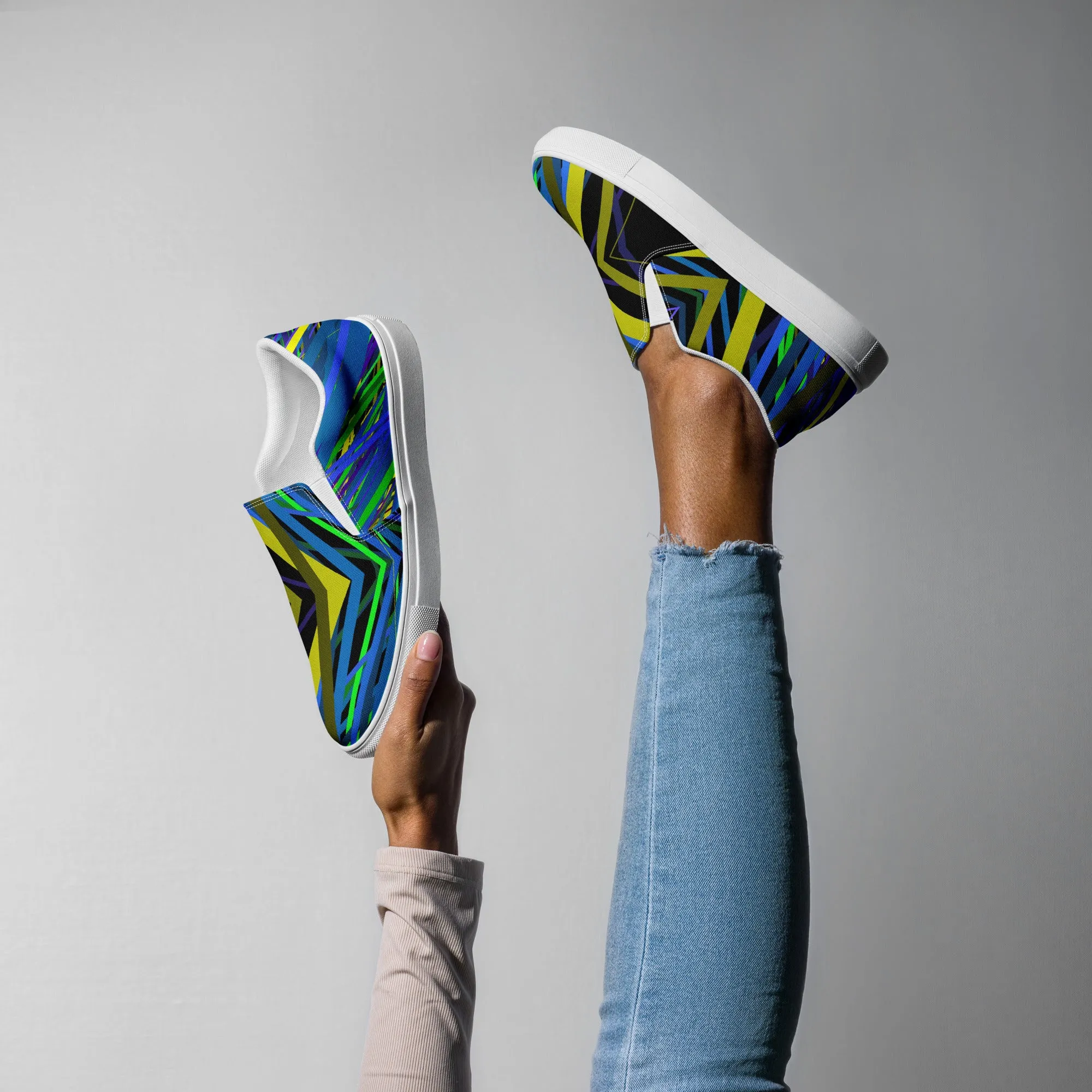 Women’s slip-on canvas shoes in the colors of nature- Jewel Beetle