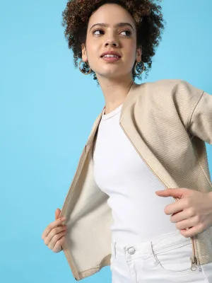 Zip-Front Cropped Jacket